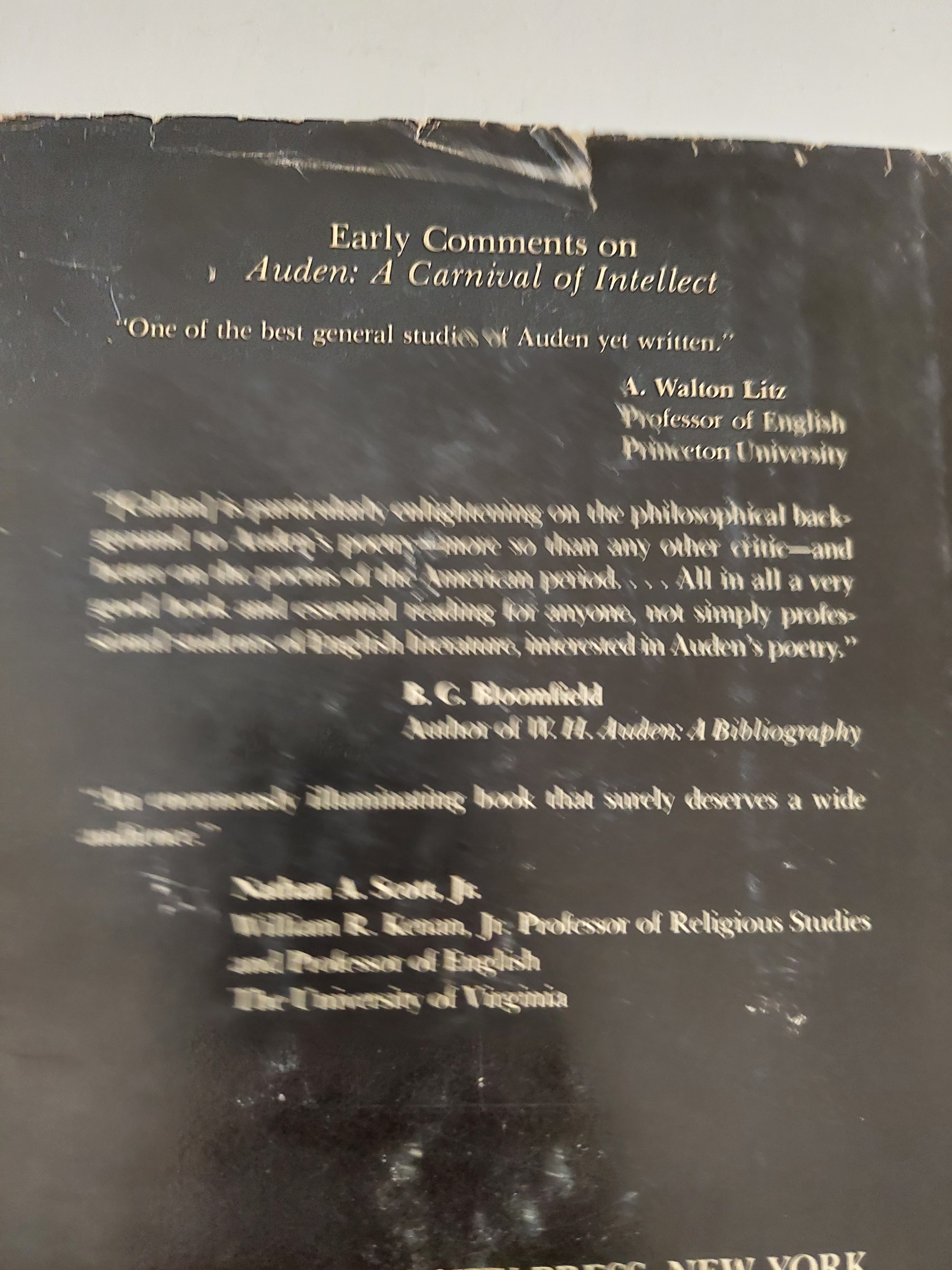 Auden .. a carnival of intellect / Edward Callan - هارد كفر - متجر كتب مصرمتجر كتب مصر