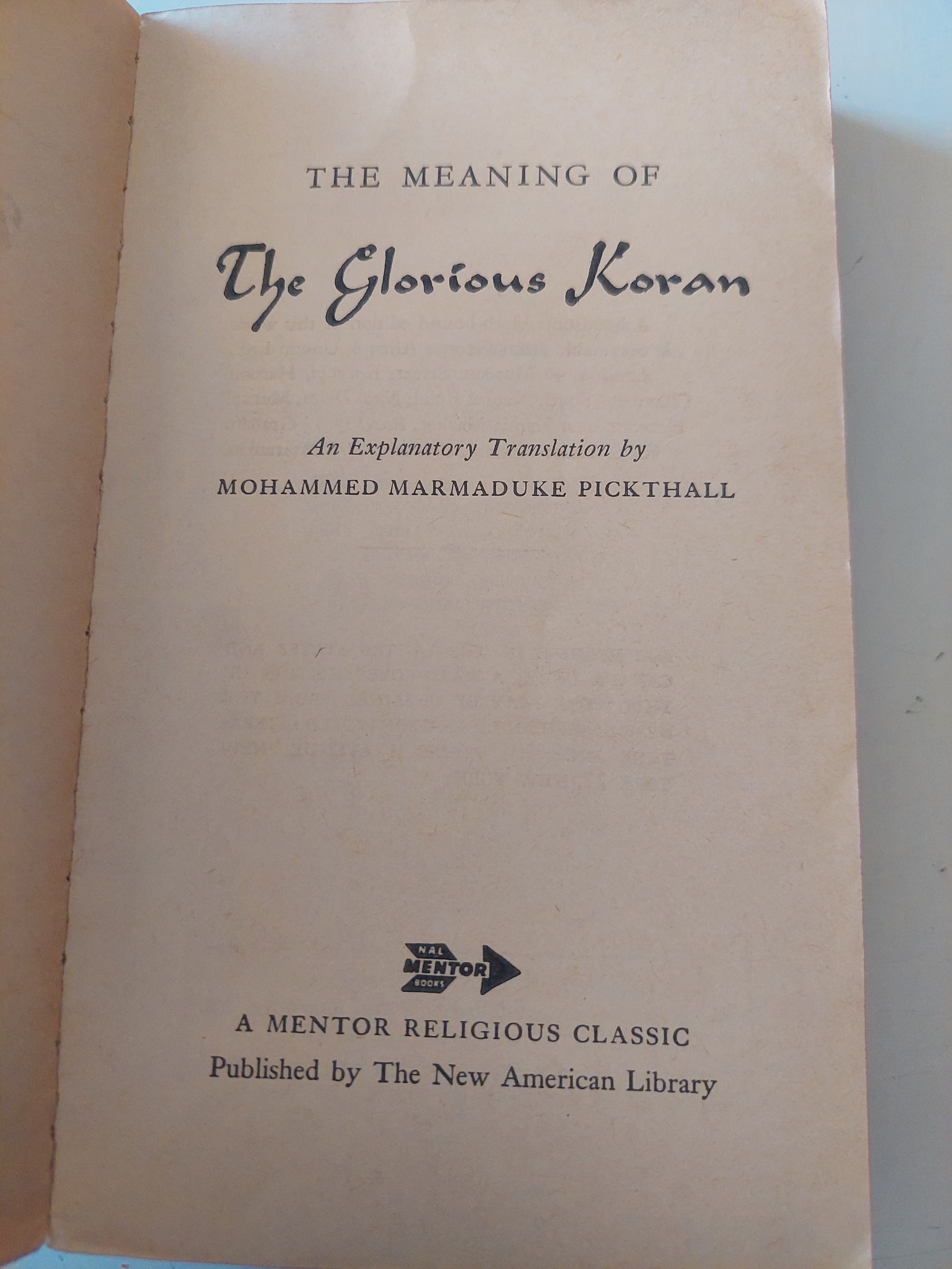 the meaning of the glorious Koran / Mohamed Marmaduke - متجر كتب مصرمتجر كتب مصر