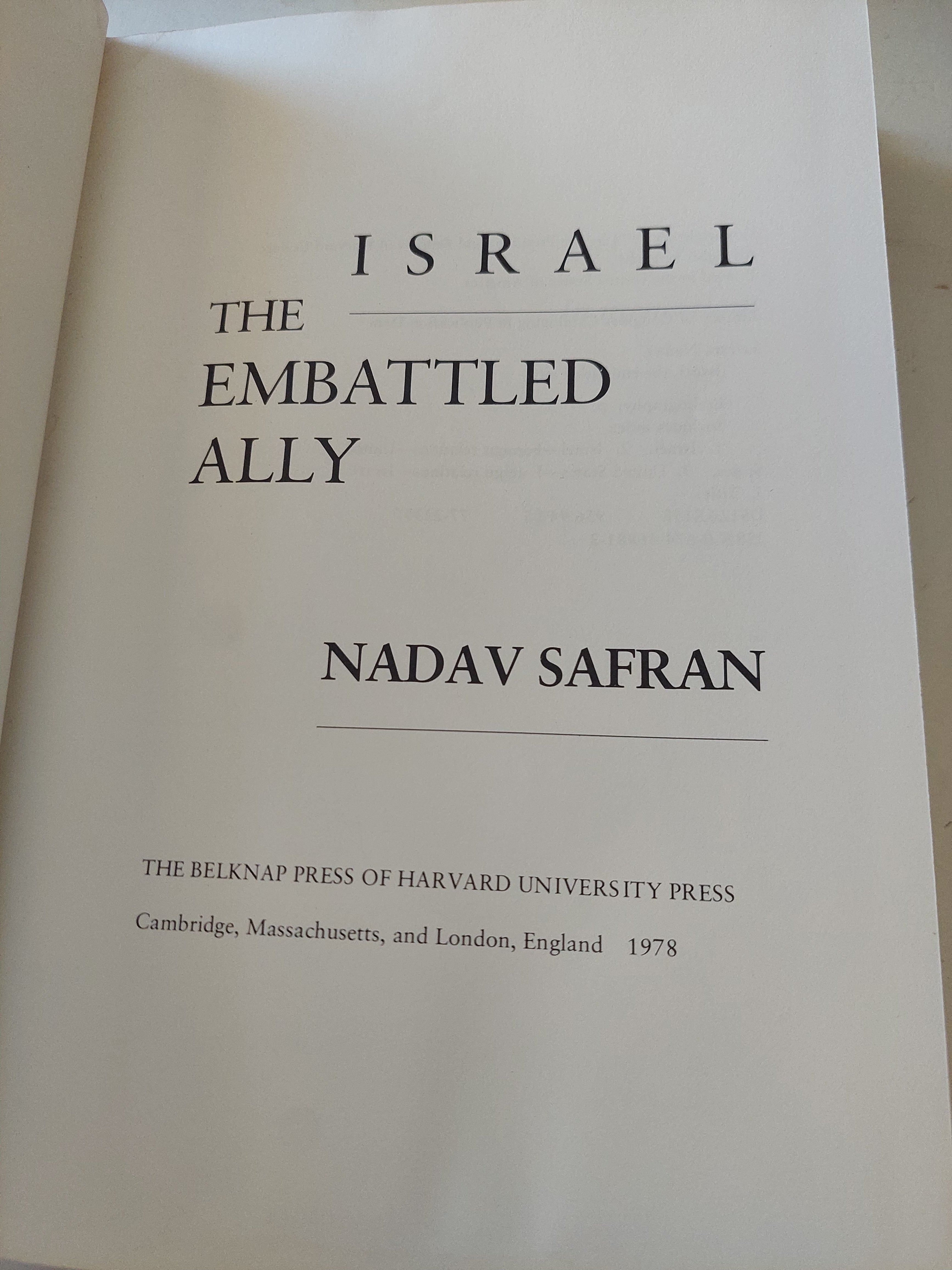 Israel the embattled ally / Nadav Safran - هارد كفر ١٩٧٦ - متجر كتب مصرمتجر كتب مصر