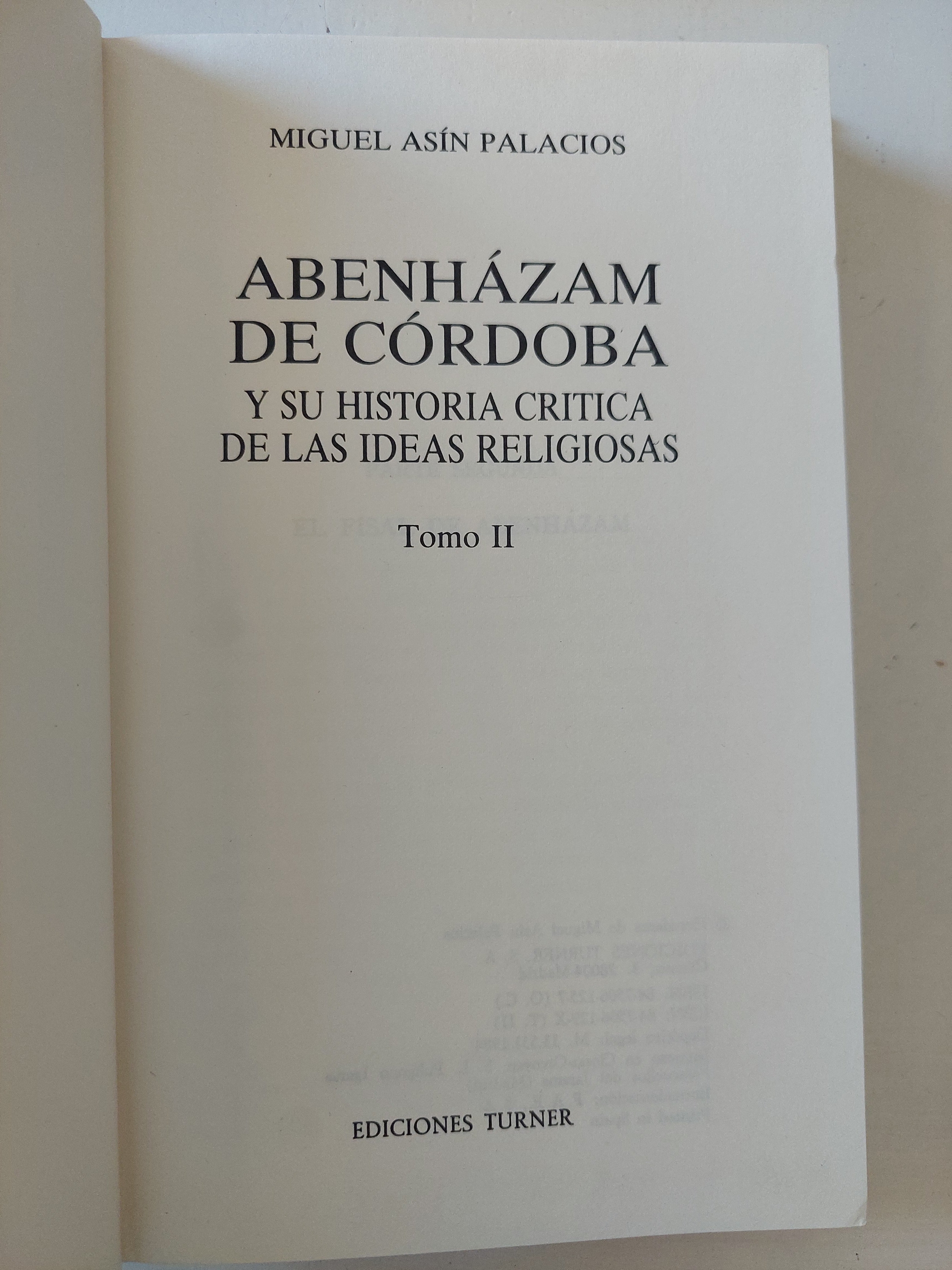 Abenhazam de cordoba / Miguel Asin Palactios