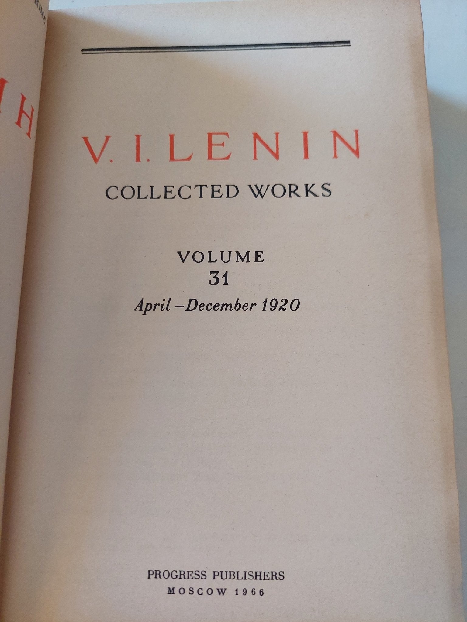 Collected works Vol 31 / Vladimir Lenin - هارد كفر - متجر كتب مصر - متجر كتب مصر