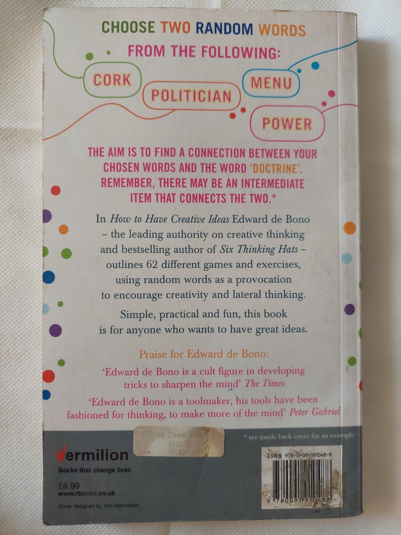 How to have creative ideas / Edward de Bono - متجر كتب مصر - متجر كتب مصر