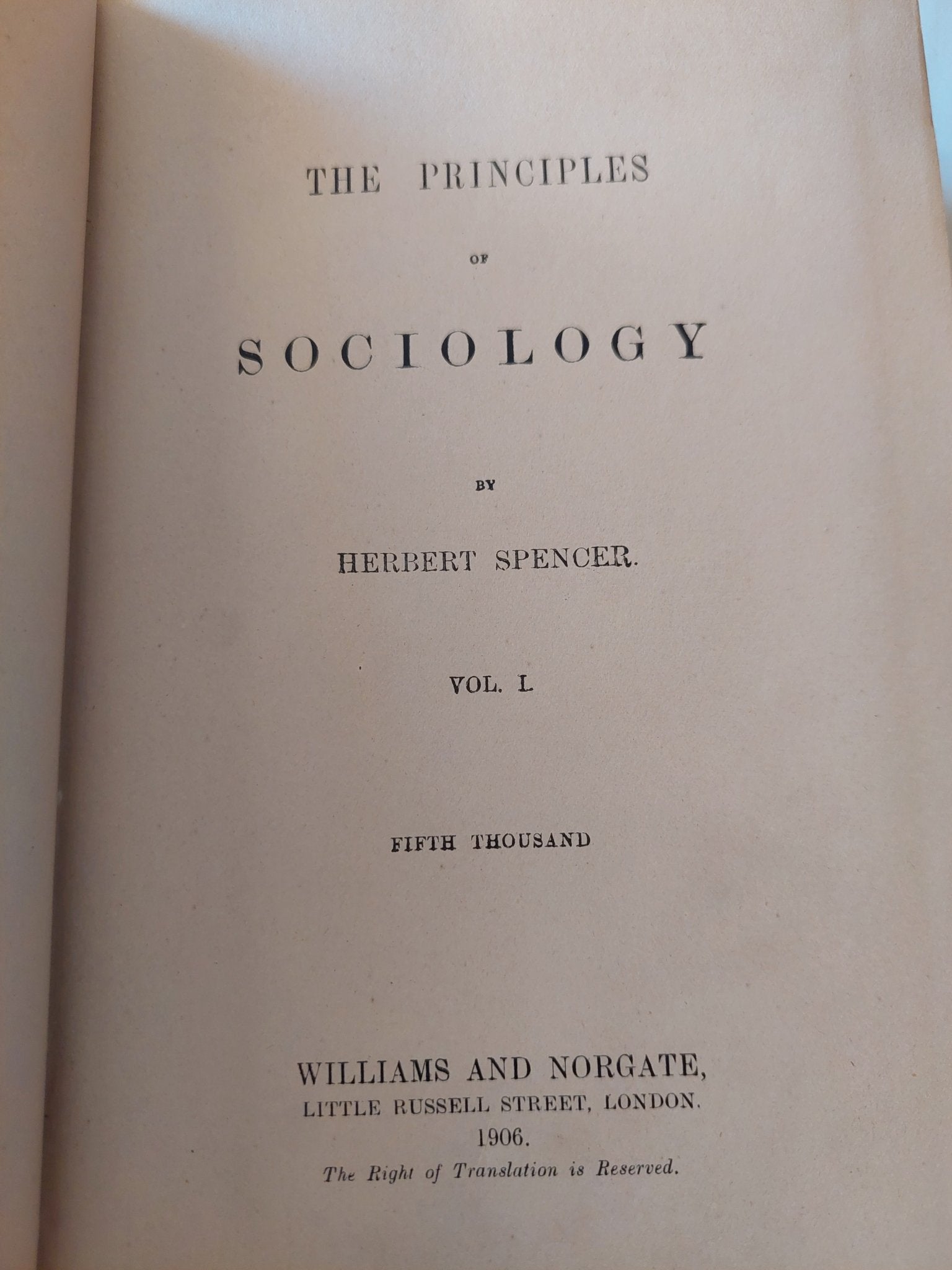 The principles of sociology / Herbert Spencer - هارد كفر - متجر كتب مصر - متجر كتب مصر