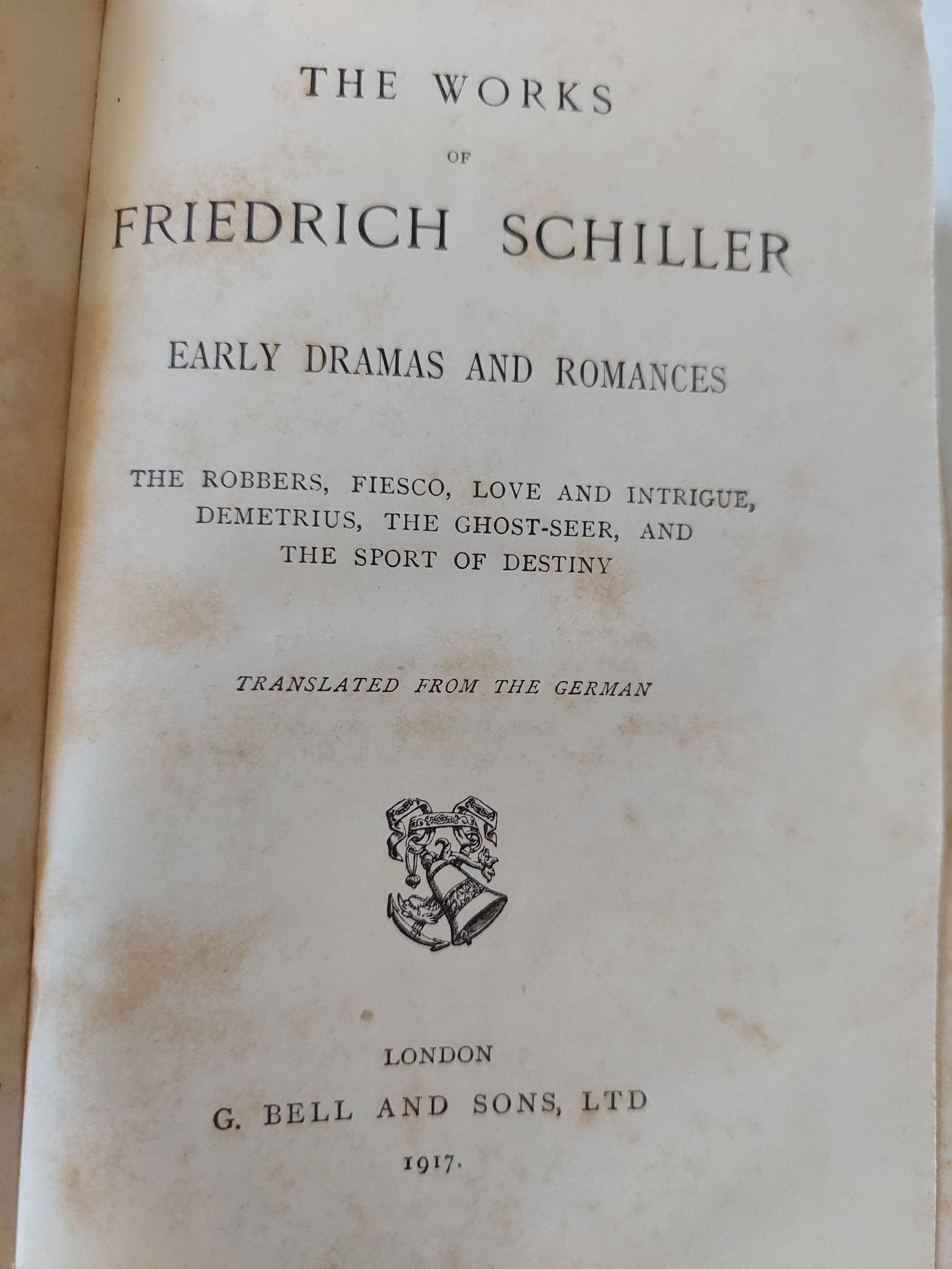 The Works of Friedrich Schiller – ثلاثة مجلدات – طبعات لندن - متجر كتب مصر - متجر كتب مصر