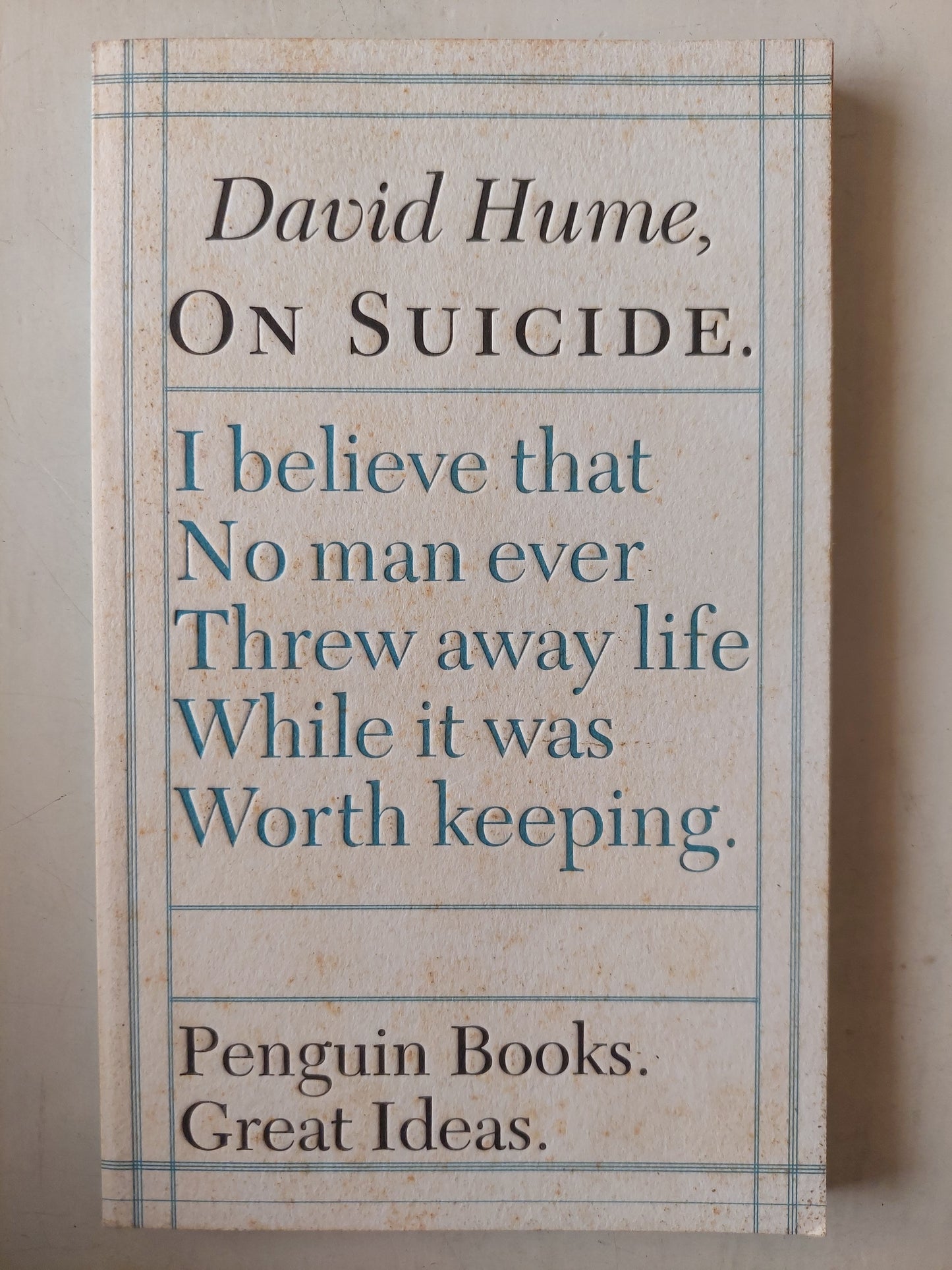 On suicide / David Hume