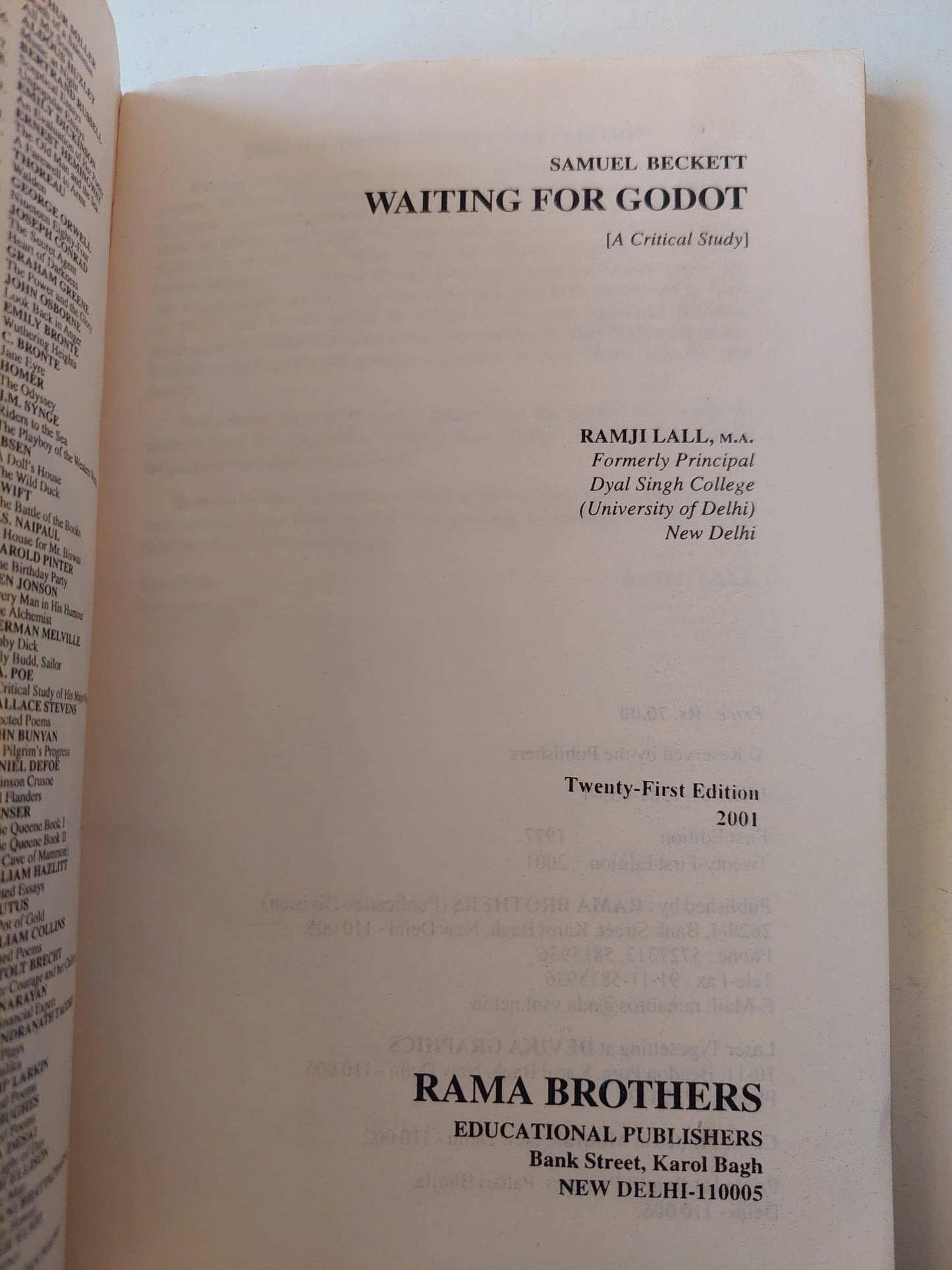 Waiting for Godot / Samuel Becket