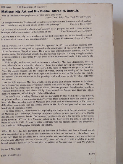 Matisse his art and his public / Alfred H Barr مجلد ضخم ملحق بالصور