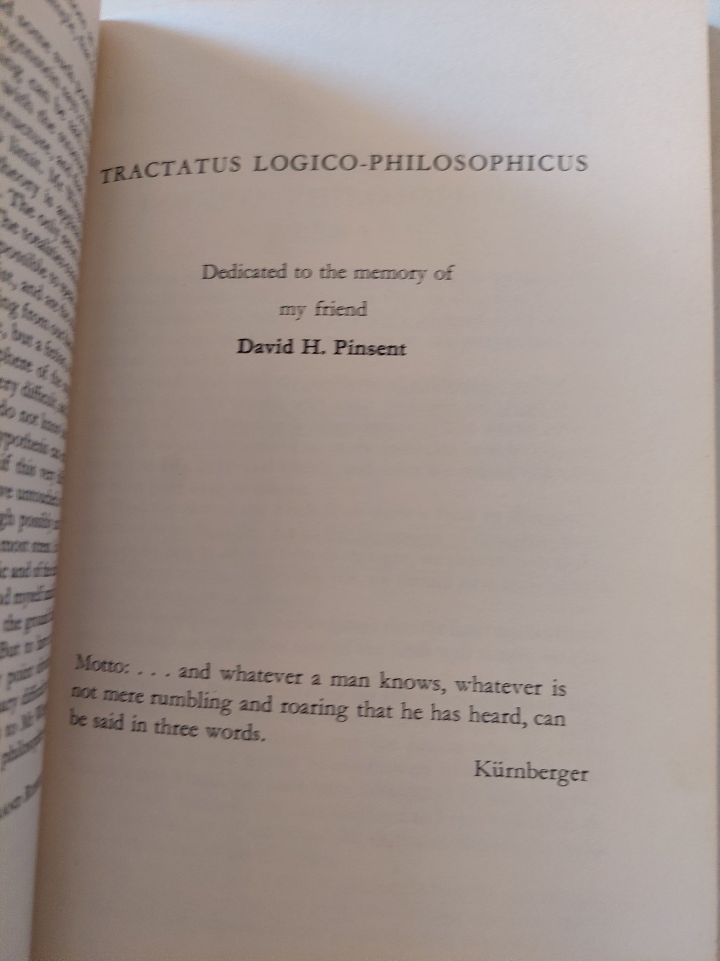 Tractatus Logico-Philosophicus / Ludwig Wittgenstein