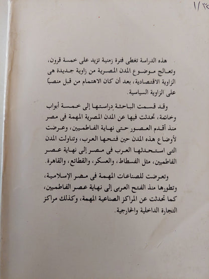 مدن مصر الصناعية فى العصر الإسلامى / صفى على محمد