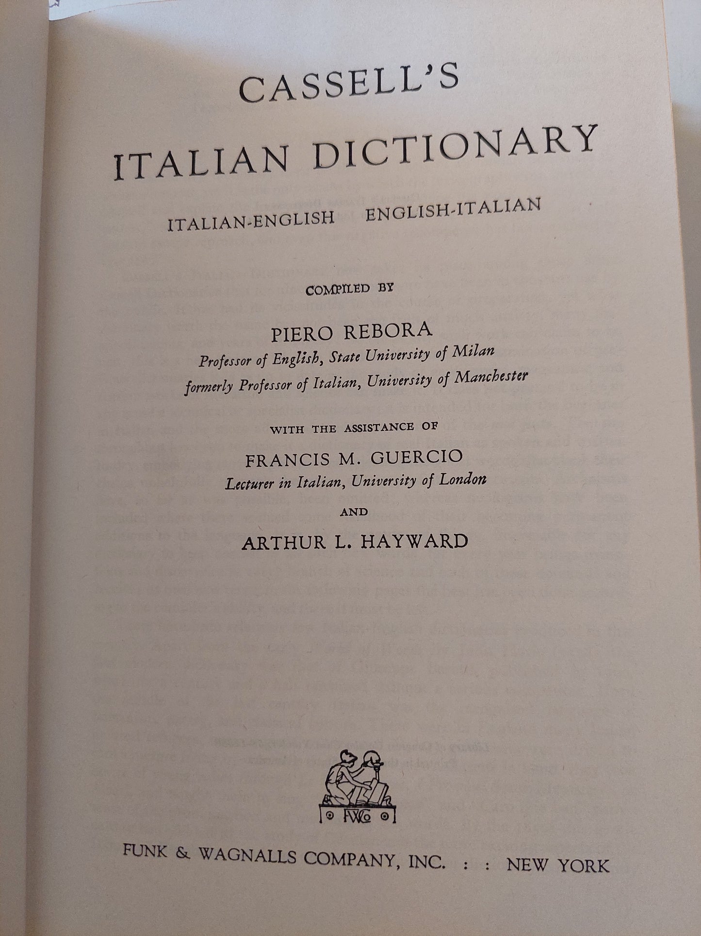 Cassell's Italian Dictionary - مجلد ضخم هارد كفر