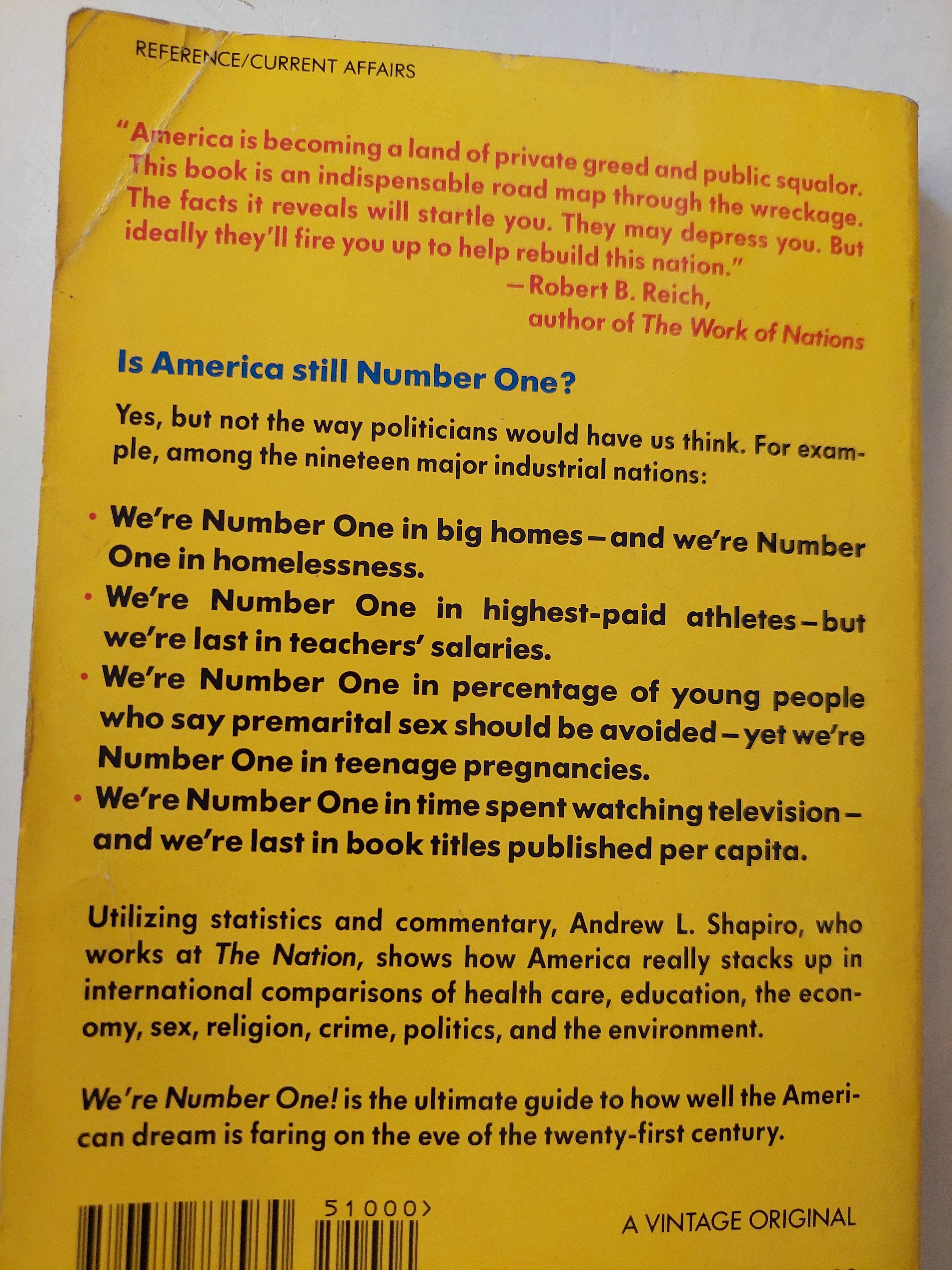 We're Number One: Where America Stands--and Falls--in the New World Order / Andrew L Shapiro