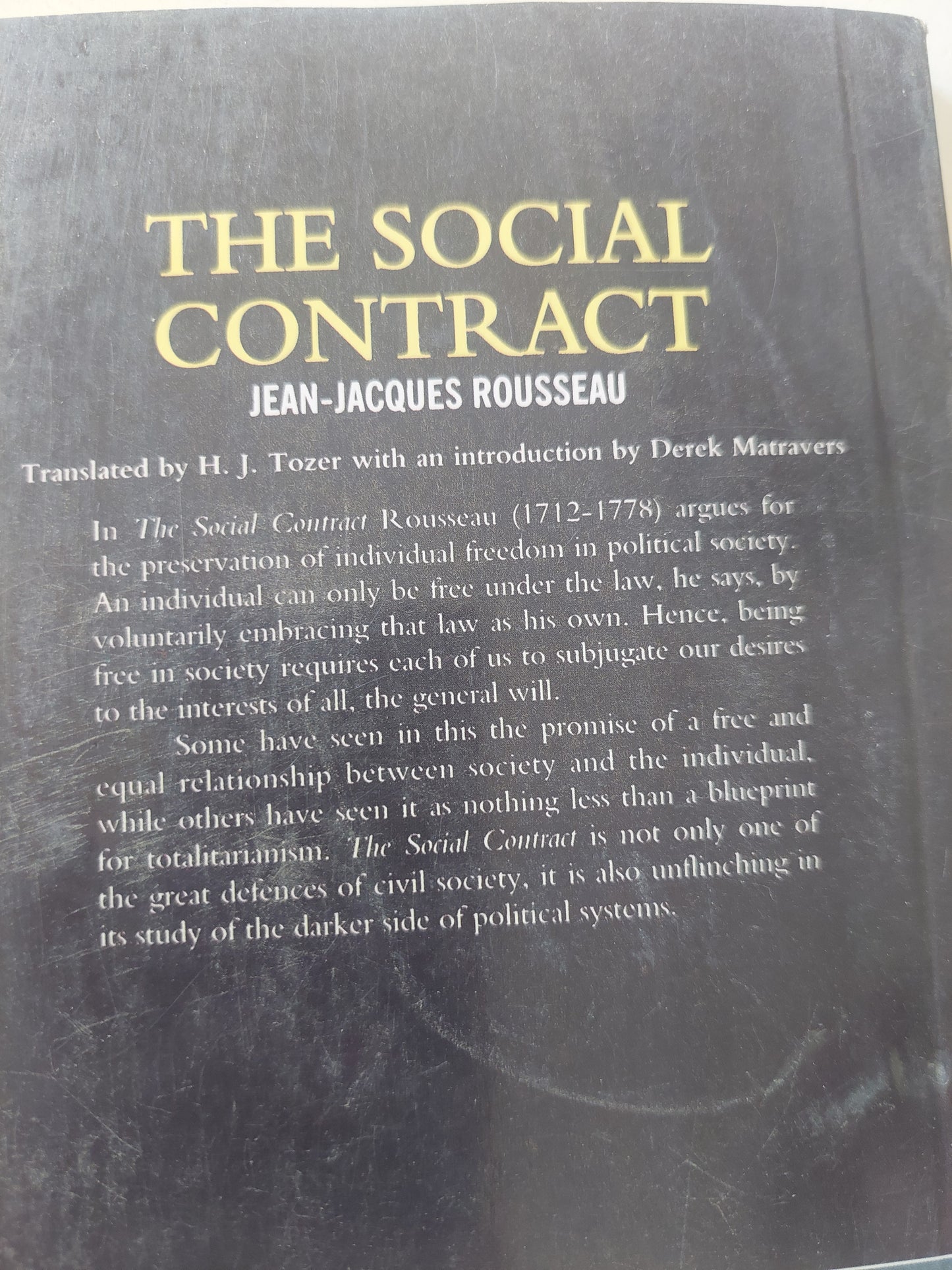 The social contract / Jean Jacques Rousseau