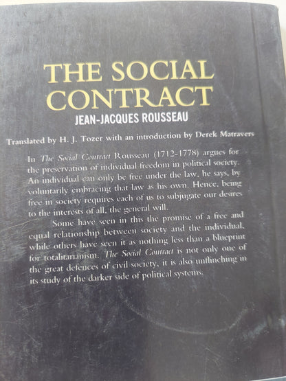 The social contract / Jean Jacques Rousseau