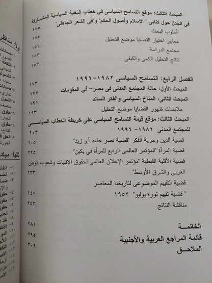 التسامح السياسى .. المقومات الثقافية للمجتمع المدنى فى مصر / هويدا عدلى