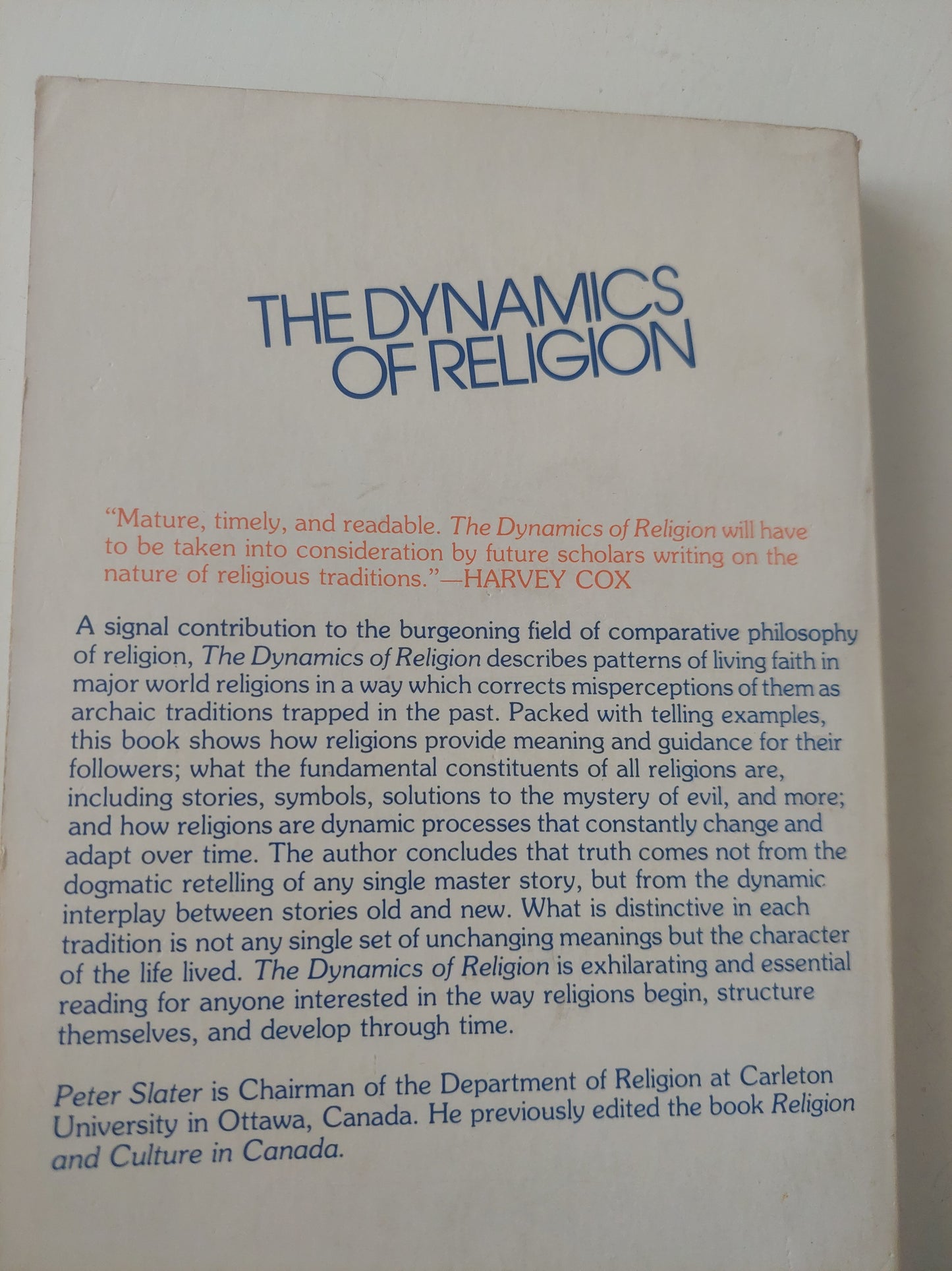 The Dynamics of Religion / Peter Slater