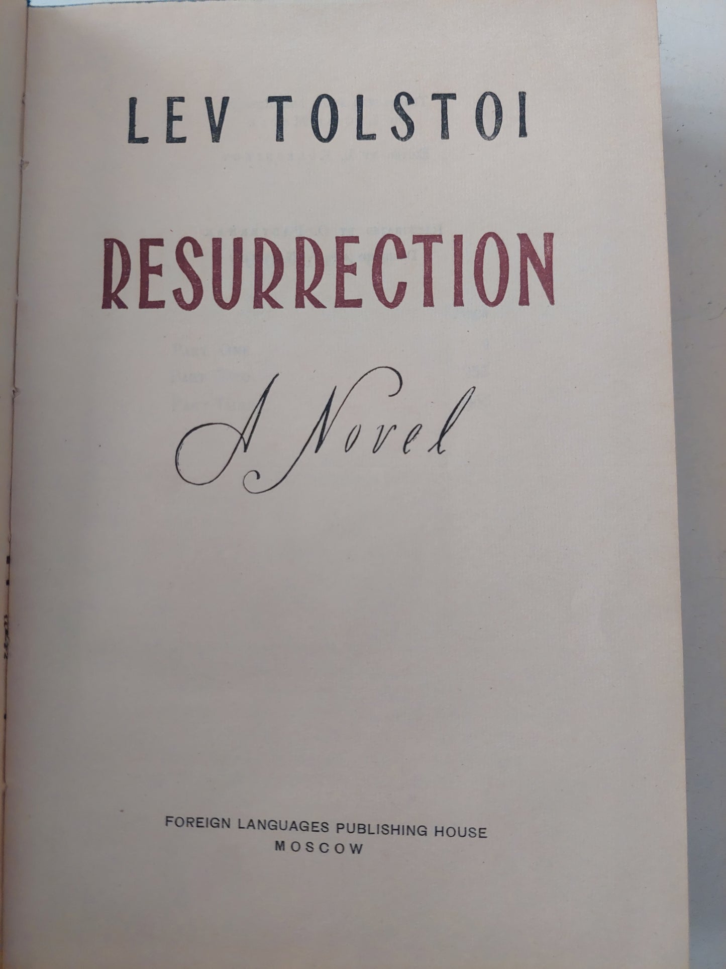 Resurrection / Lev Tolstoi - هارد كفر / ملحق بالصور