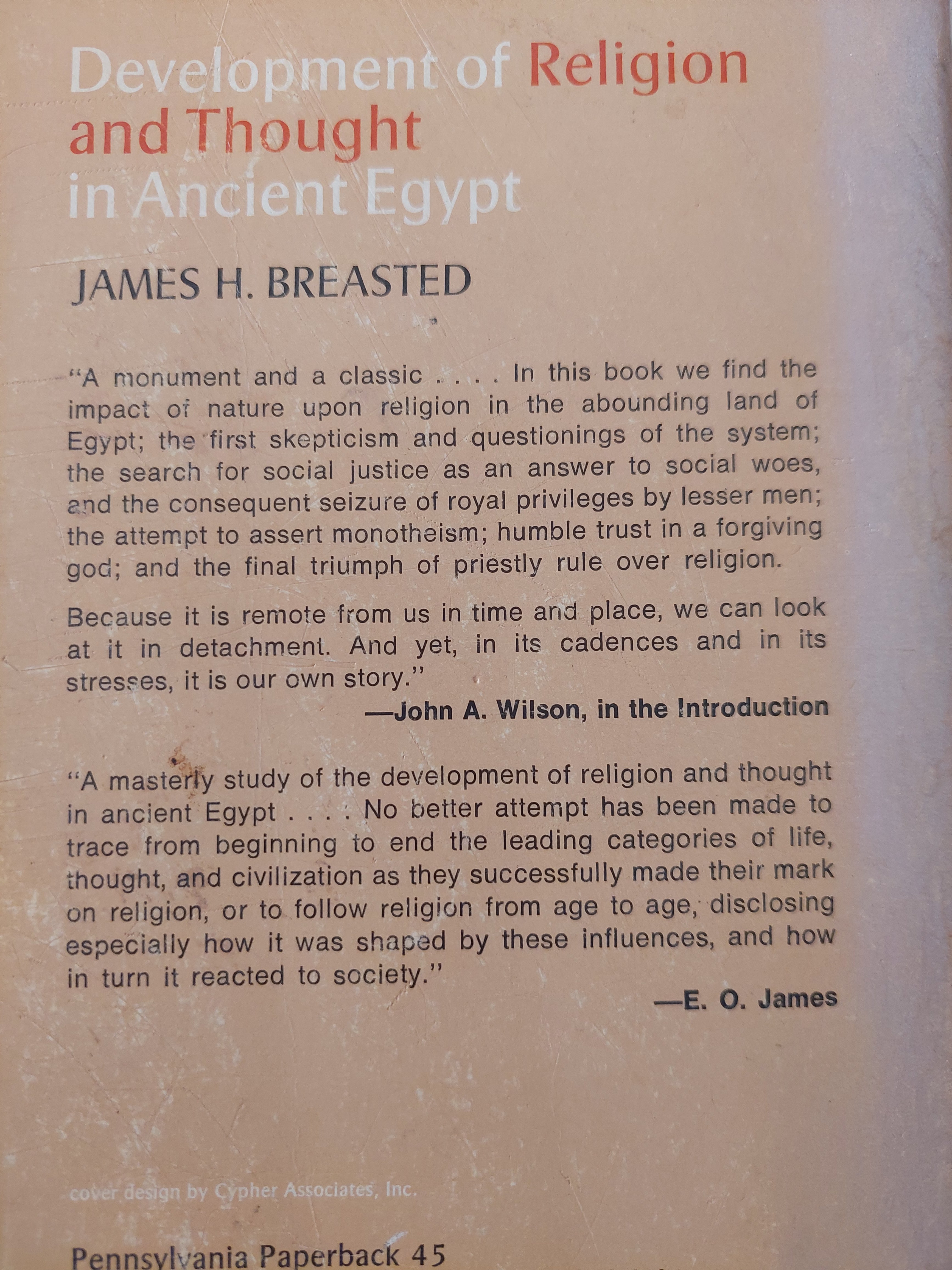 Development of religion and thought in Ancient Egypt / James H. Breasted