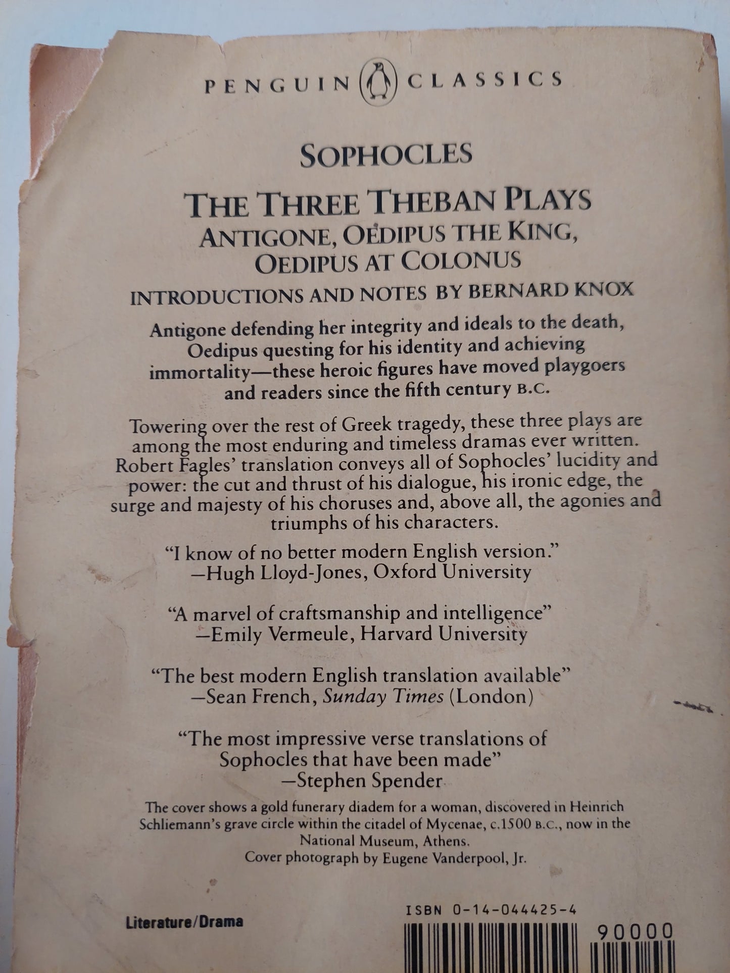 The three Theban plays .. Antigone , Oedipus the king Oedipus at Colonus / Sophocles