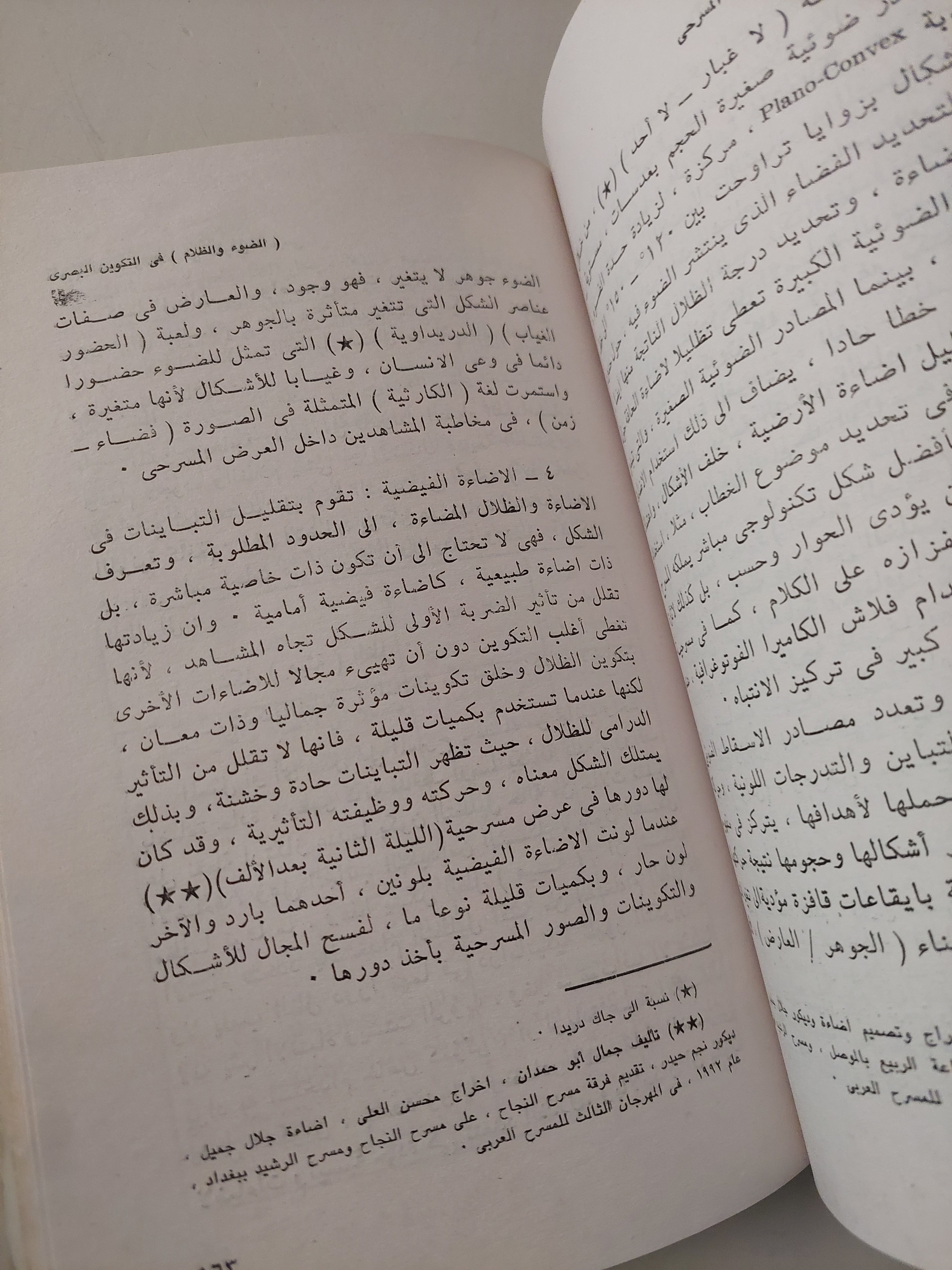 مفهوم الضوء والظلام فى العرض المسرحى / جلال جميل محمد