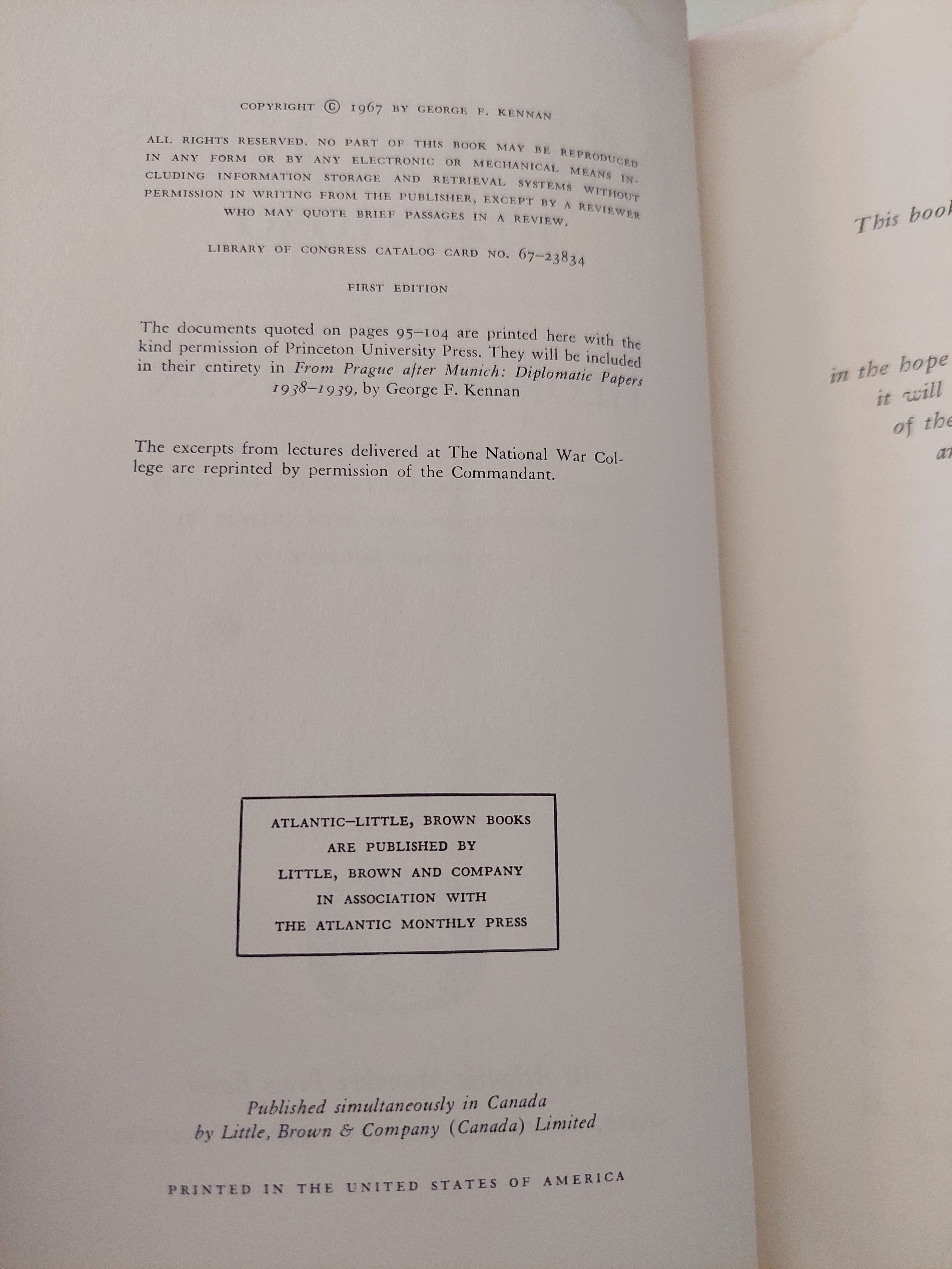 Memories 1925 - 1950 / George F. Kennan - هارد كفر ١٩٦٧ - متجر كتب مصرمتجر كتب مصر