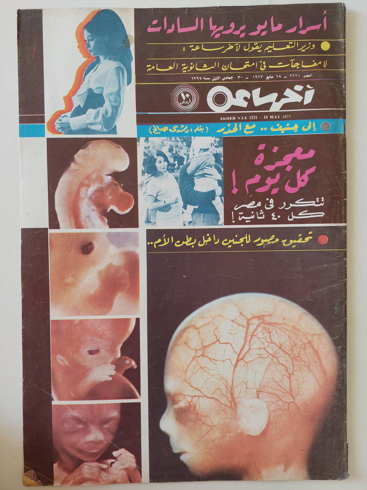 مجلة اخر ساعة .. العدد 2221 مايو 1977 .. معجزة كل يوم تكرر فى مصر كل 40 ثانية  - قطع كبير