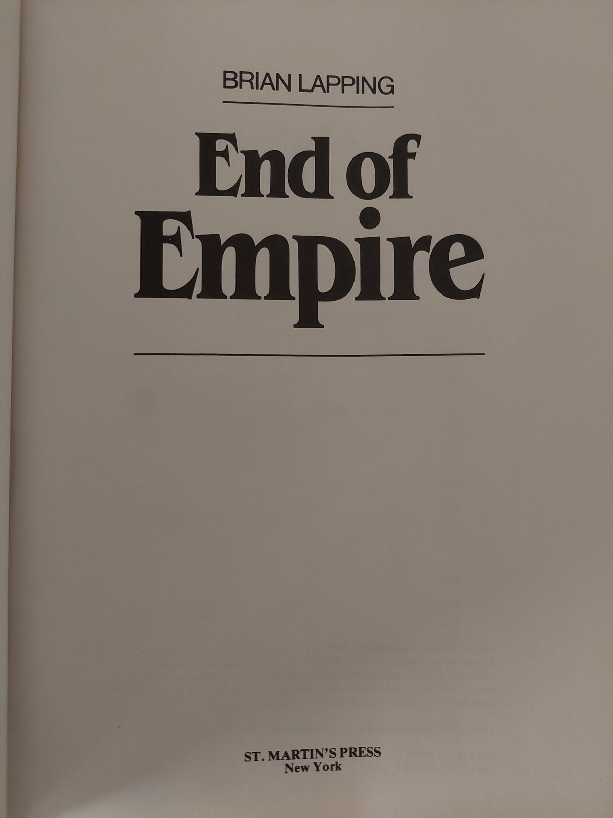 End of Empire / Brian Lapping-  هارد كفر ملحق بالصور والخرائط