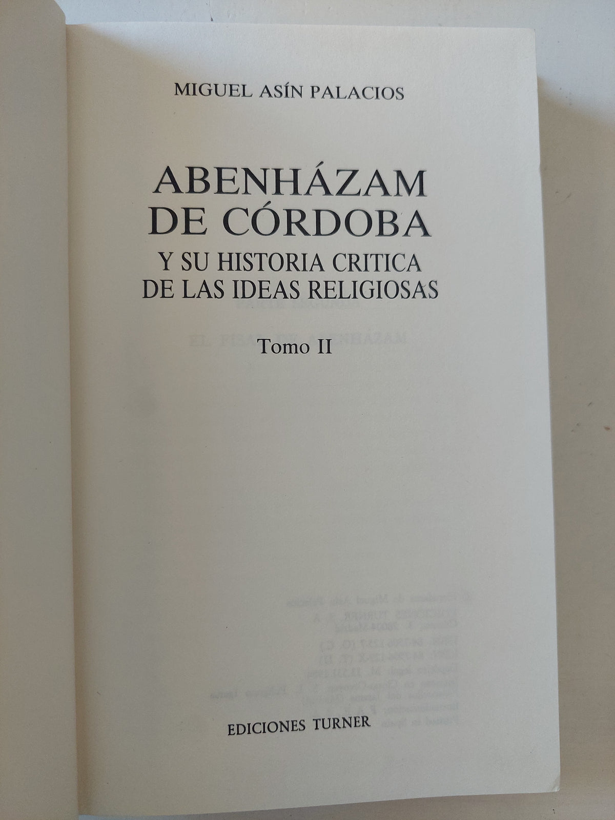 Abenhazam de cordoba / Miguel Asin Palactios