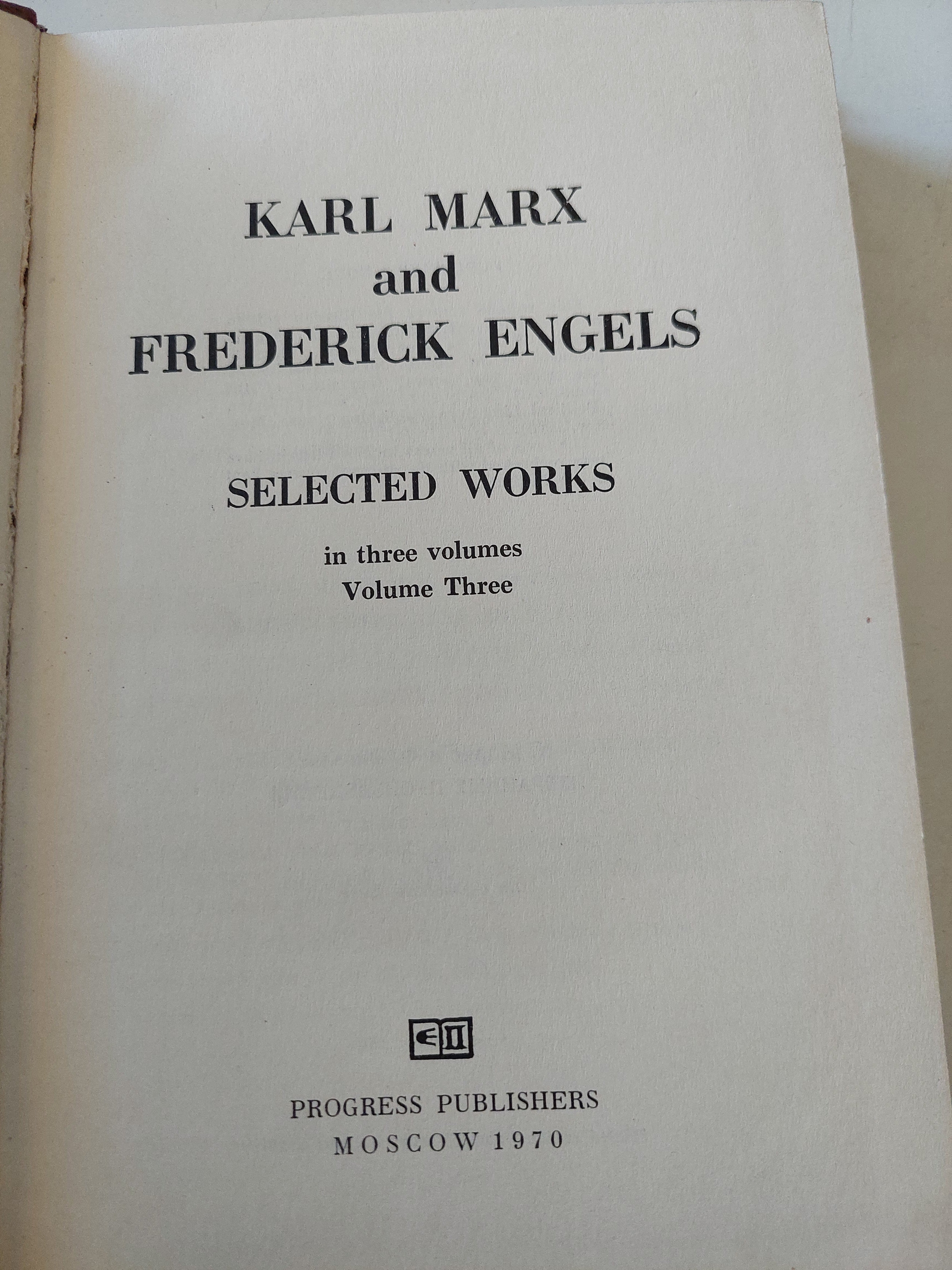 Selected works Vol 3 / Karl Marx & Frederick Engels