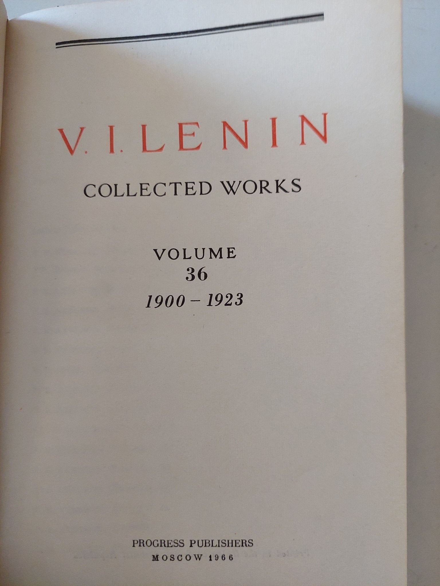 Collected works Vol 36 / Vladimir Lenin - هارد كفر - متجر كتب مصر - متجر كتب مصر