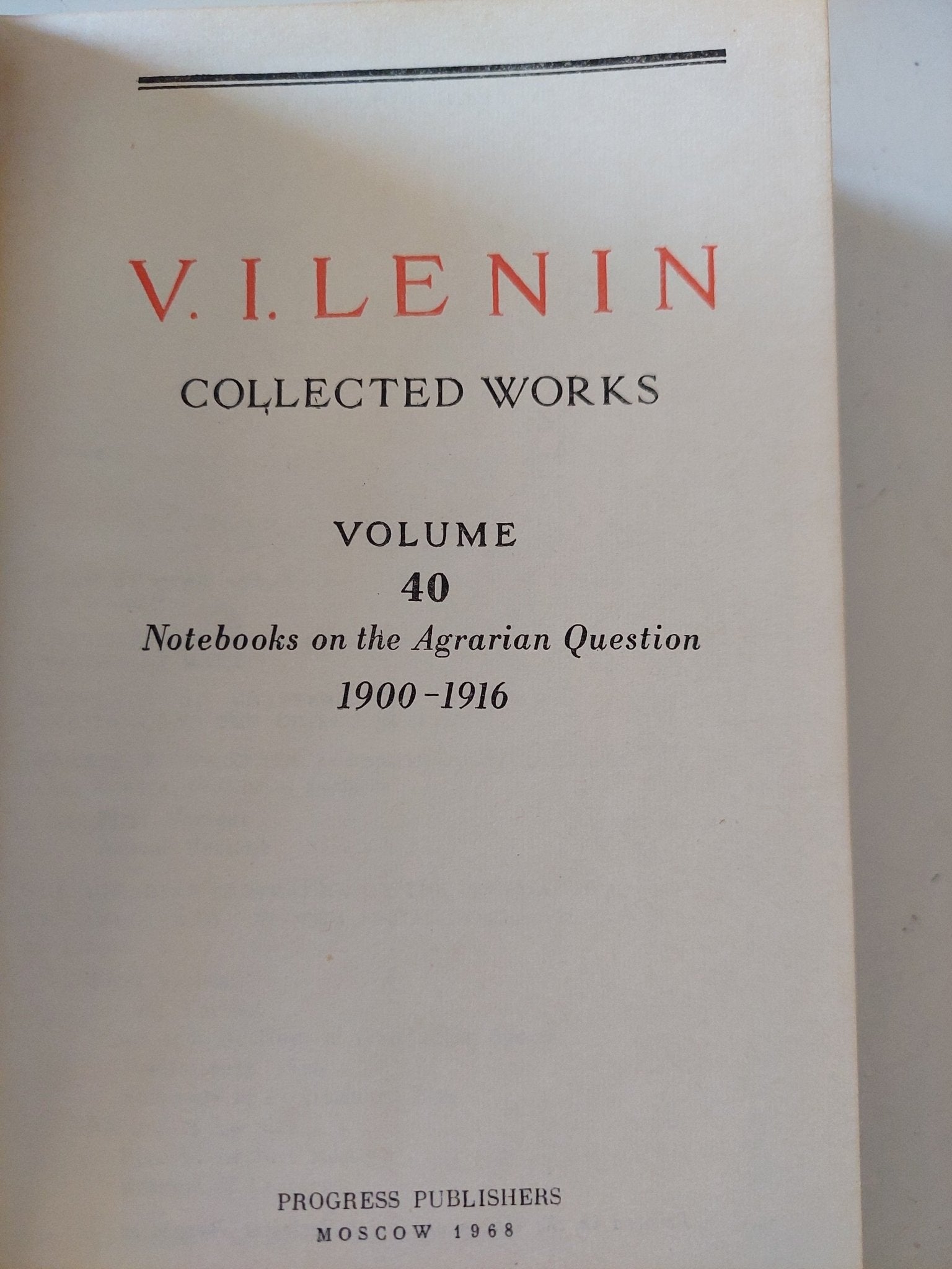 Collected works Vol 40 / Vladimir Lenin - هارد كفر - متجر كتب مصر - متجر كتب مصر