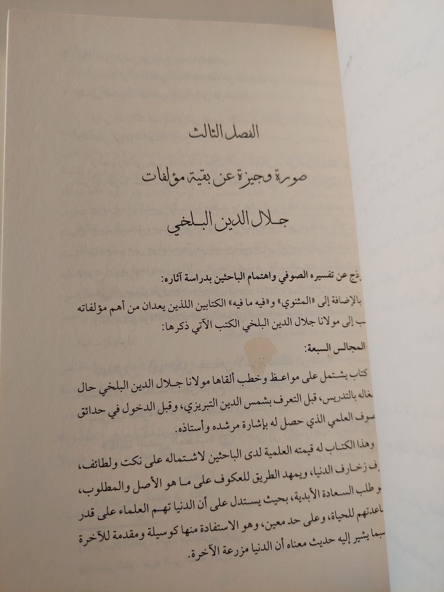 جلال الدين الرومى بين الصوفية وعلماء الكلام / عناية الله إبلاغ الأفغانى - متجر كتب مصر - المكتبة الفلسفية