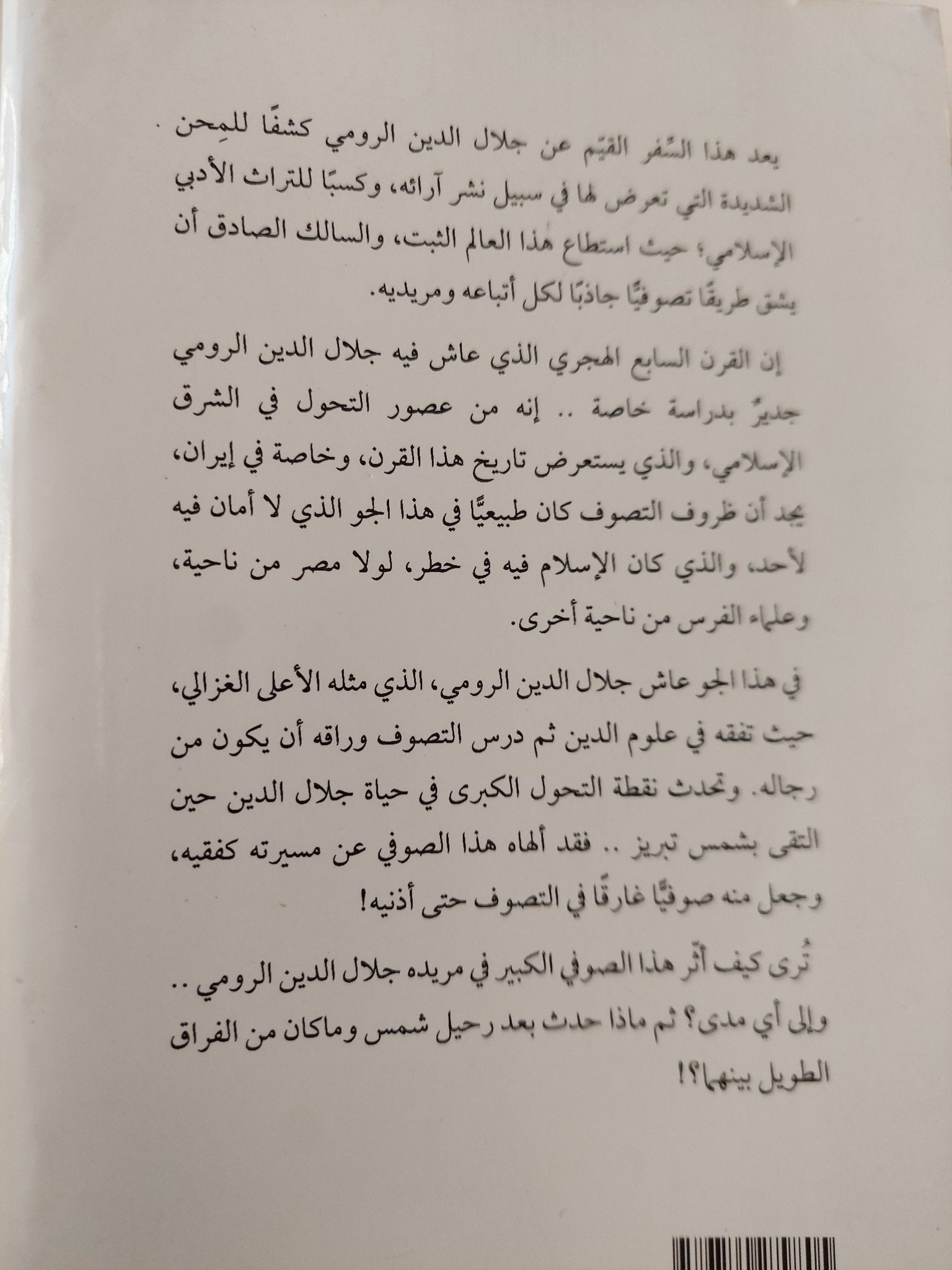 جلال الدين الرومى بين الصوفية وعلماء الكلام / عناية الله إبلاغ الأفغانى - متجر كتب مصر - المكتبة الفلسفية