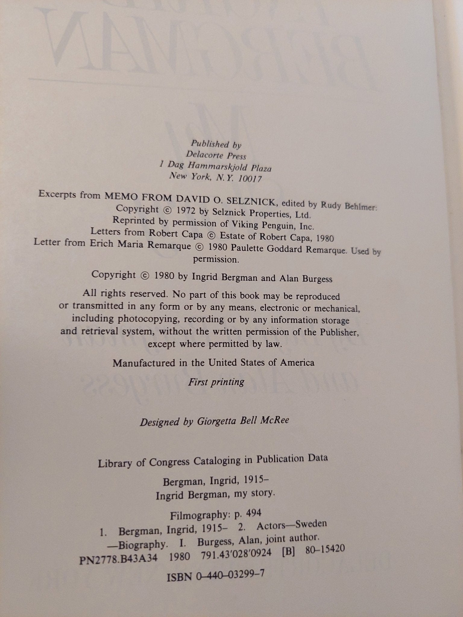 My story / Ingrid Bergman - هارد كفر ملحق بالصور - متجر كتب مصر - متجر كتب مصر