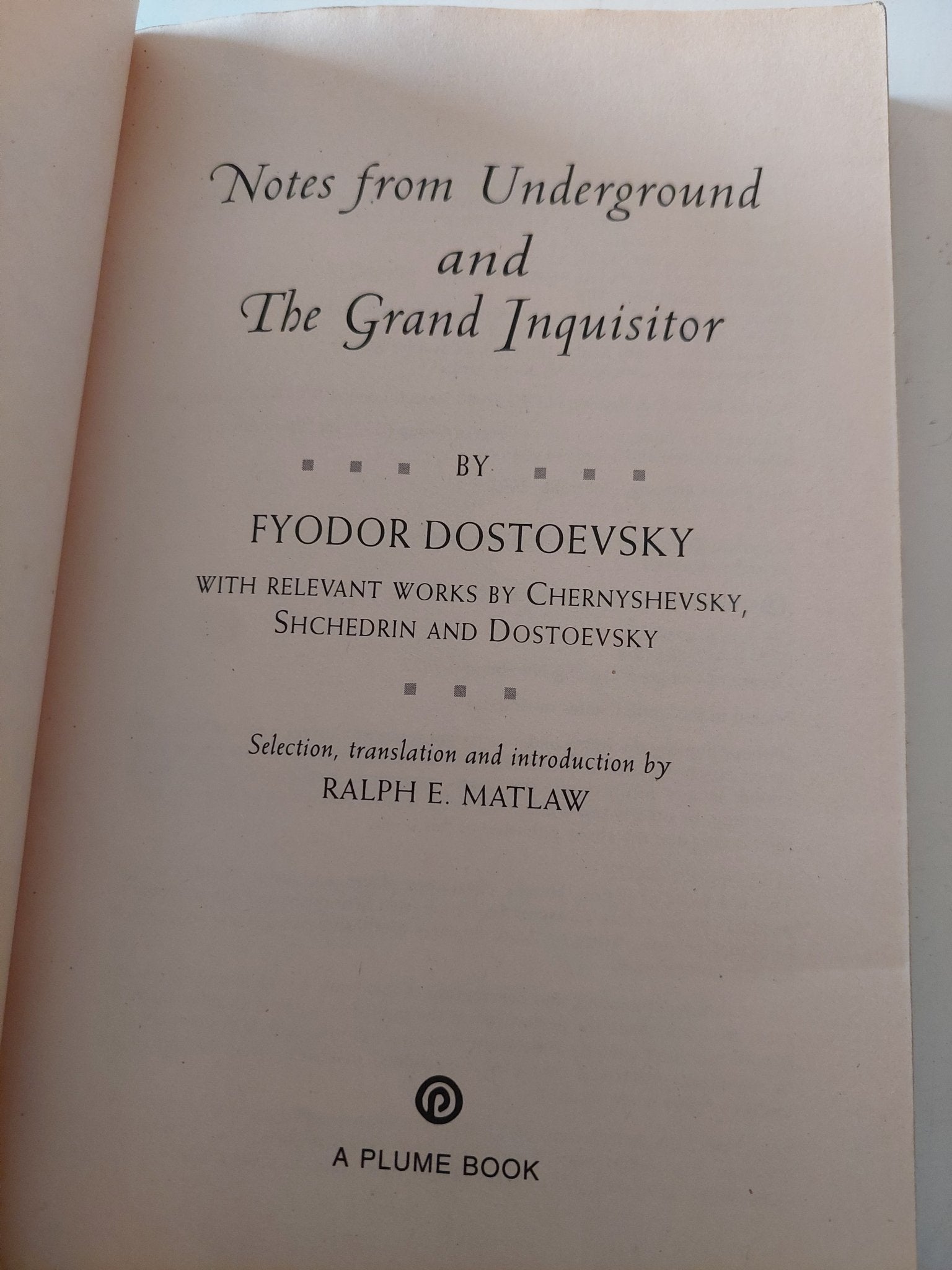 Notes form underground .. The grand Inquisitor / Fyodor Dostoevesky - متجر كتب مصر - متجر كتب مصر