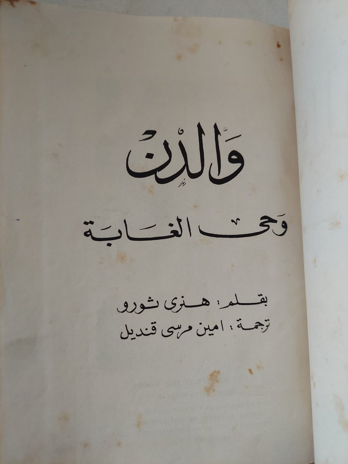 والدن وحى الغابة / هنرى ثورو - هارد كفر - متجر كتب مصر - المكتبة الفلسفية