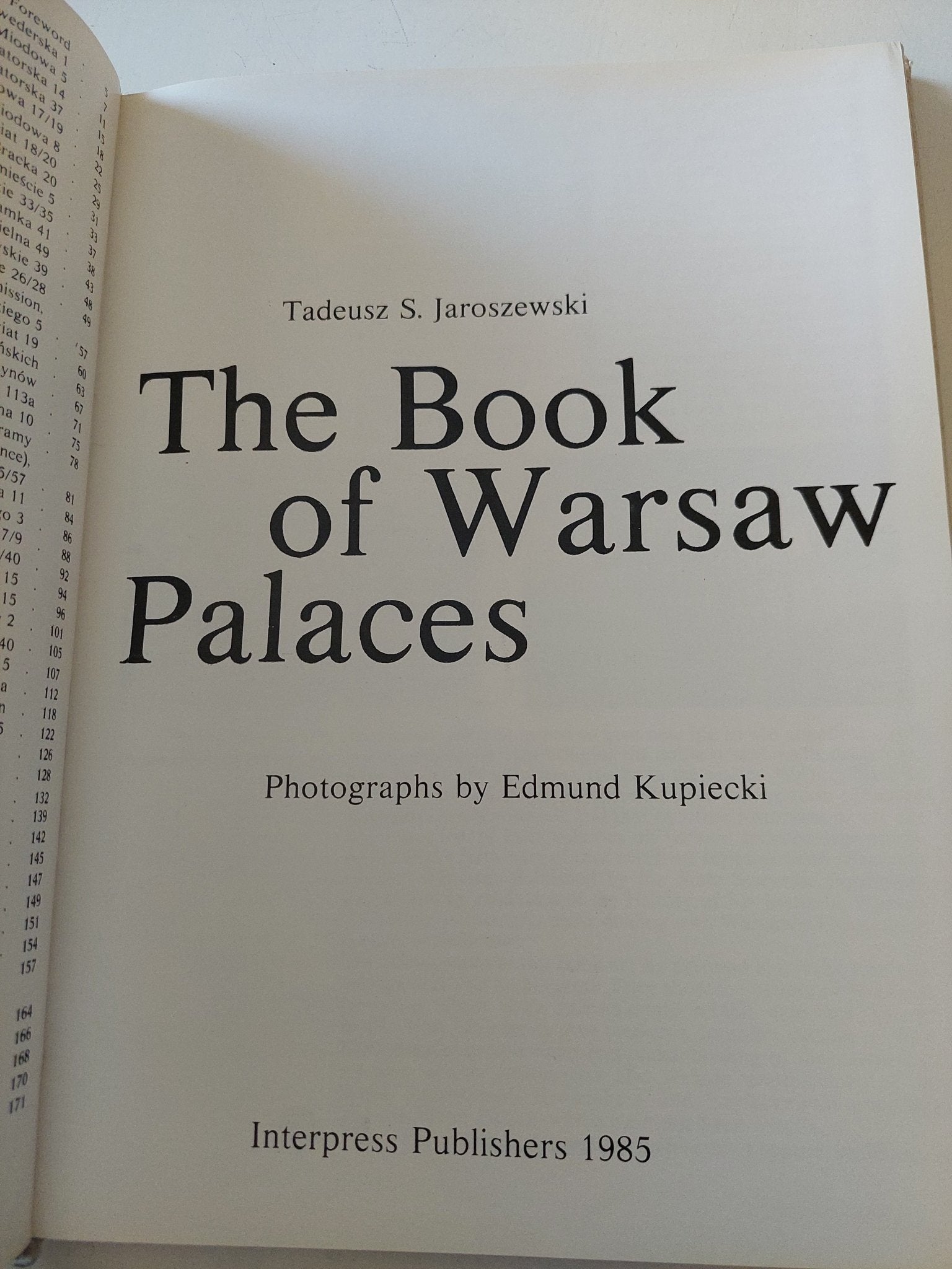 The book of Warsaw palaces / Tadeus S. Jaroszewski - قطع كبير ملحق بالصور - متجر كتب مصر - متجر كتب مصر