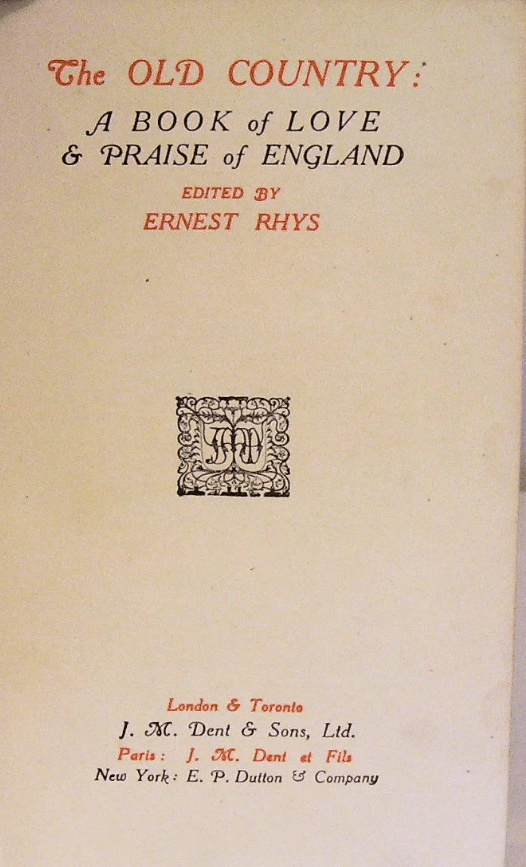 The Old Country: A Book of Praise of England - Ernest Rhys - هارد كفر ملحق بالصور - متجر كتب مصر - متجر كتب مصر
